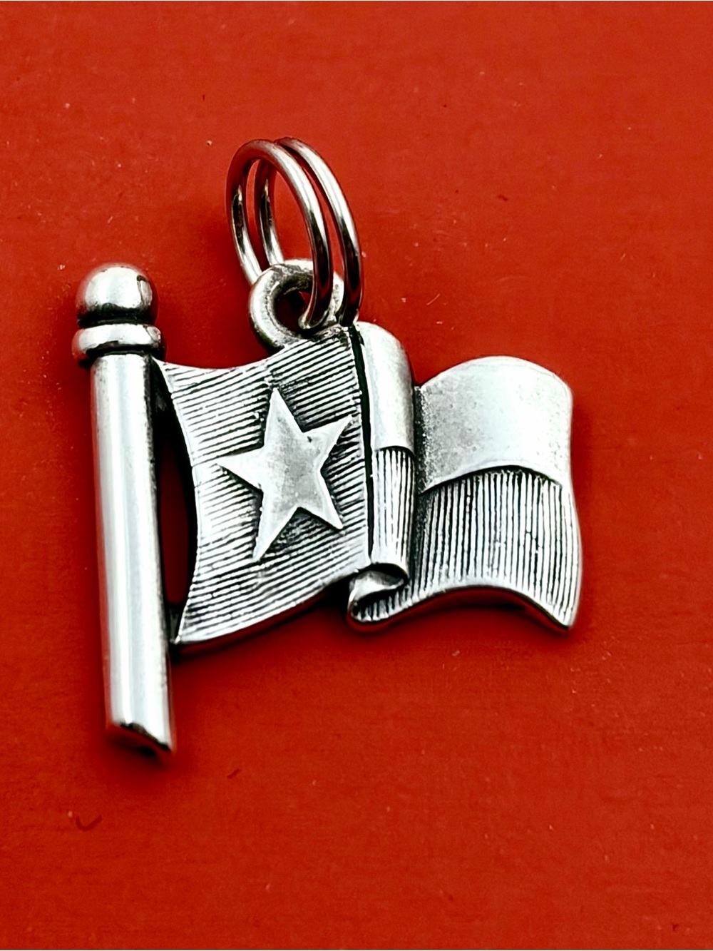 James Avery Silver Star Flag Charm - Silver